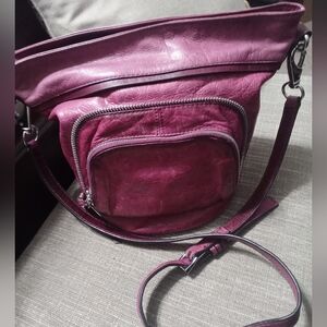 She+Lo Elegant wine Leather Shoulder Bag